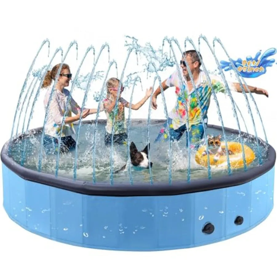 Giant Foldable Non-Slip Dog Pool with Sprinkler