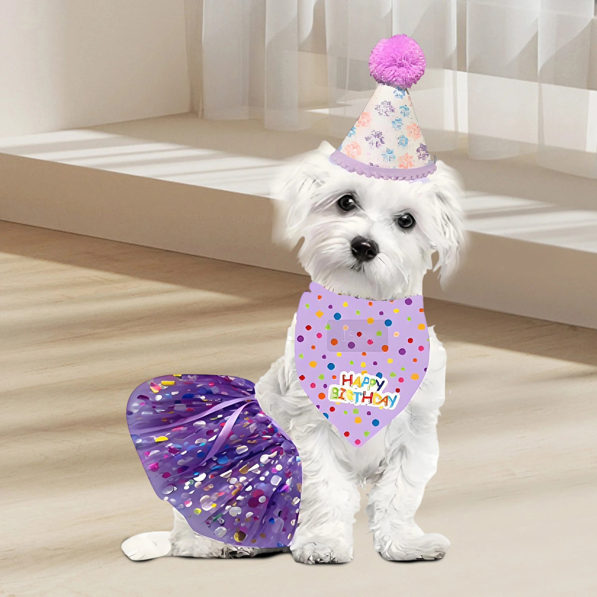 Adorable Dog Birthday Costume Set