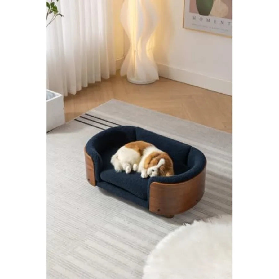 Elegant Modern Walnut Pet Bed