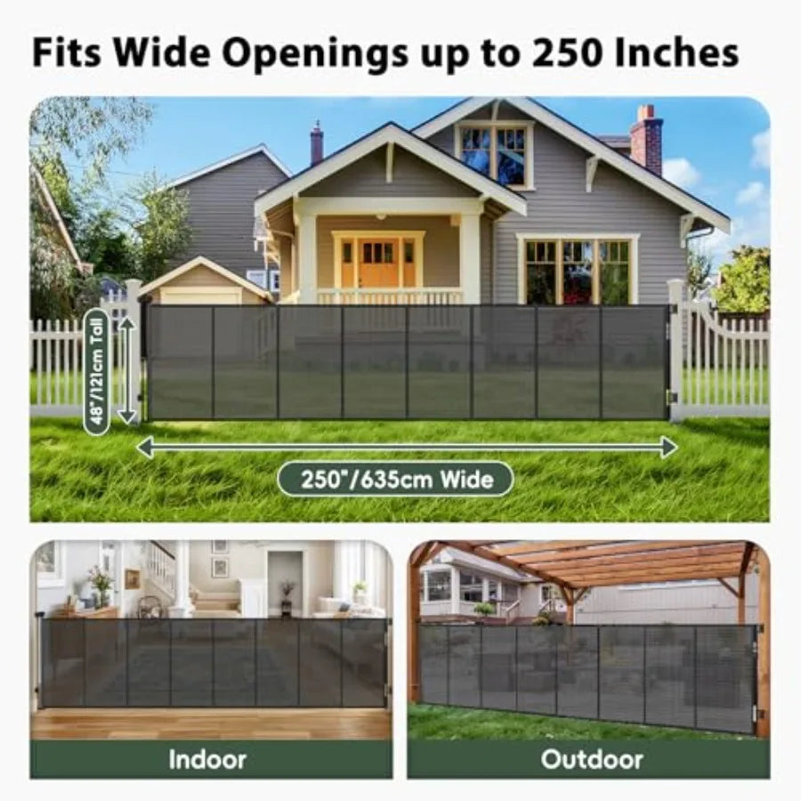 Reinforced Extra Wide/Tall Retractable Pet Gate