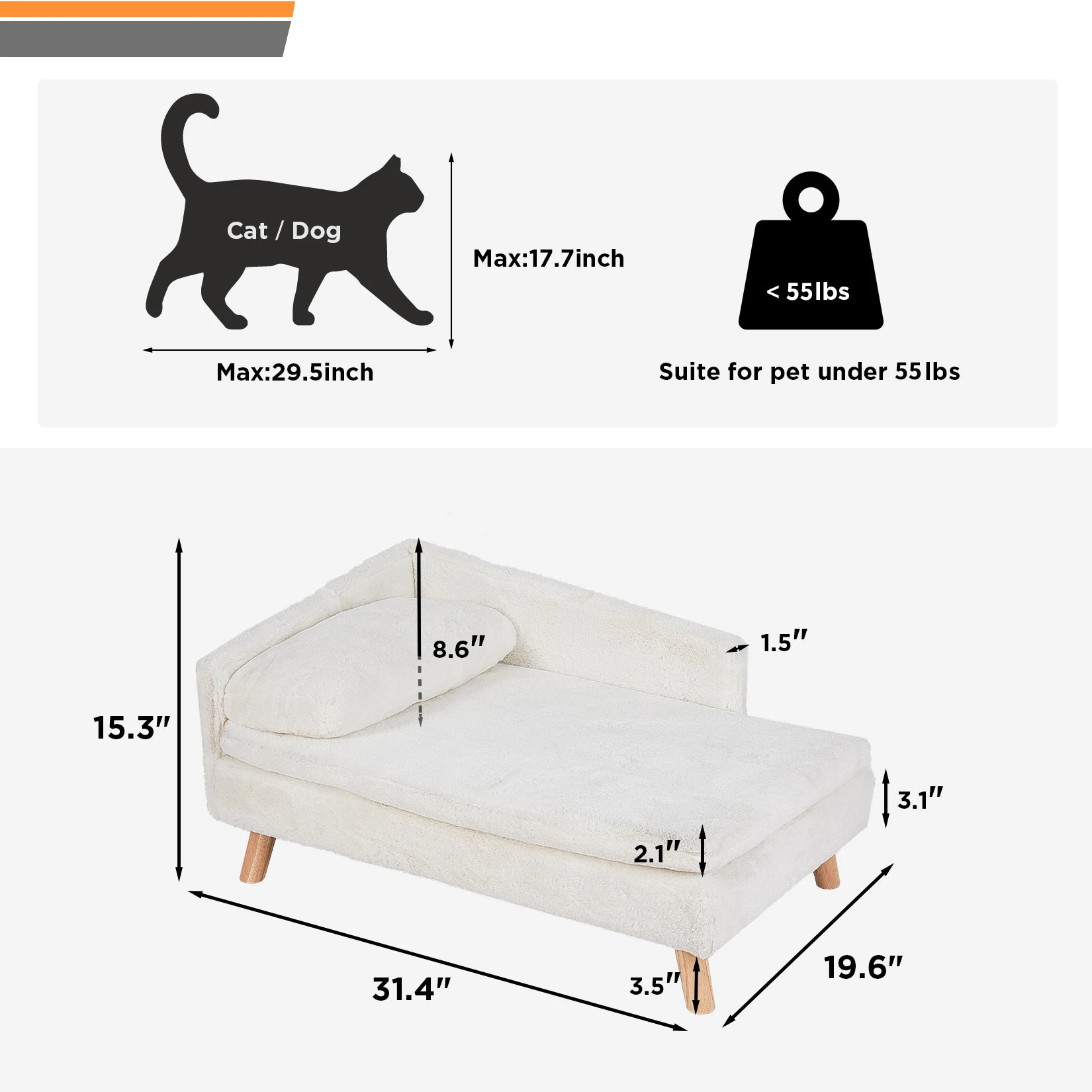 Classy Modern Waterproof Pet Sofa Bed