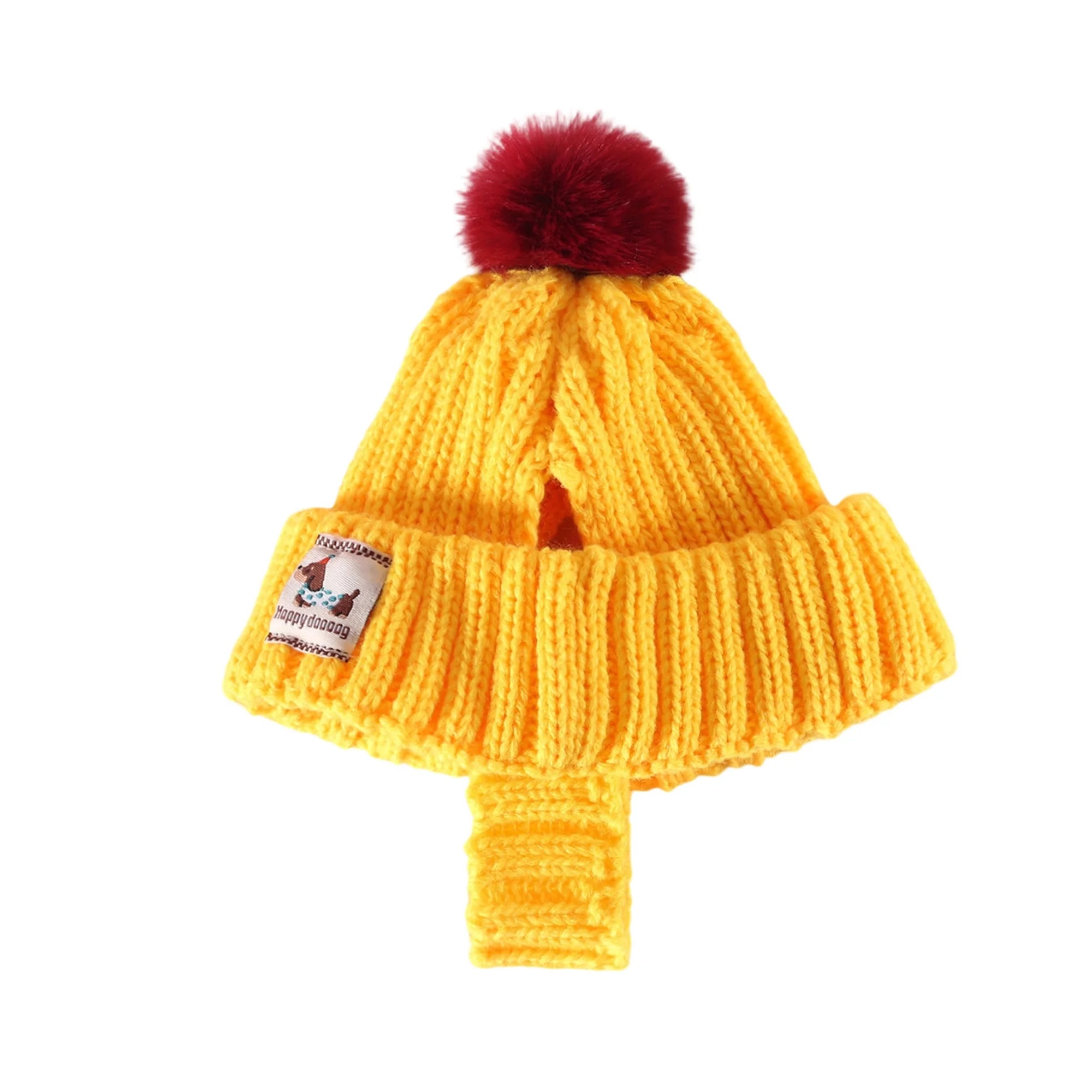Warm Winter Pet Beanie with Pom Pom