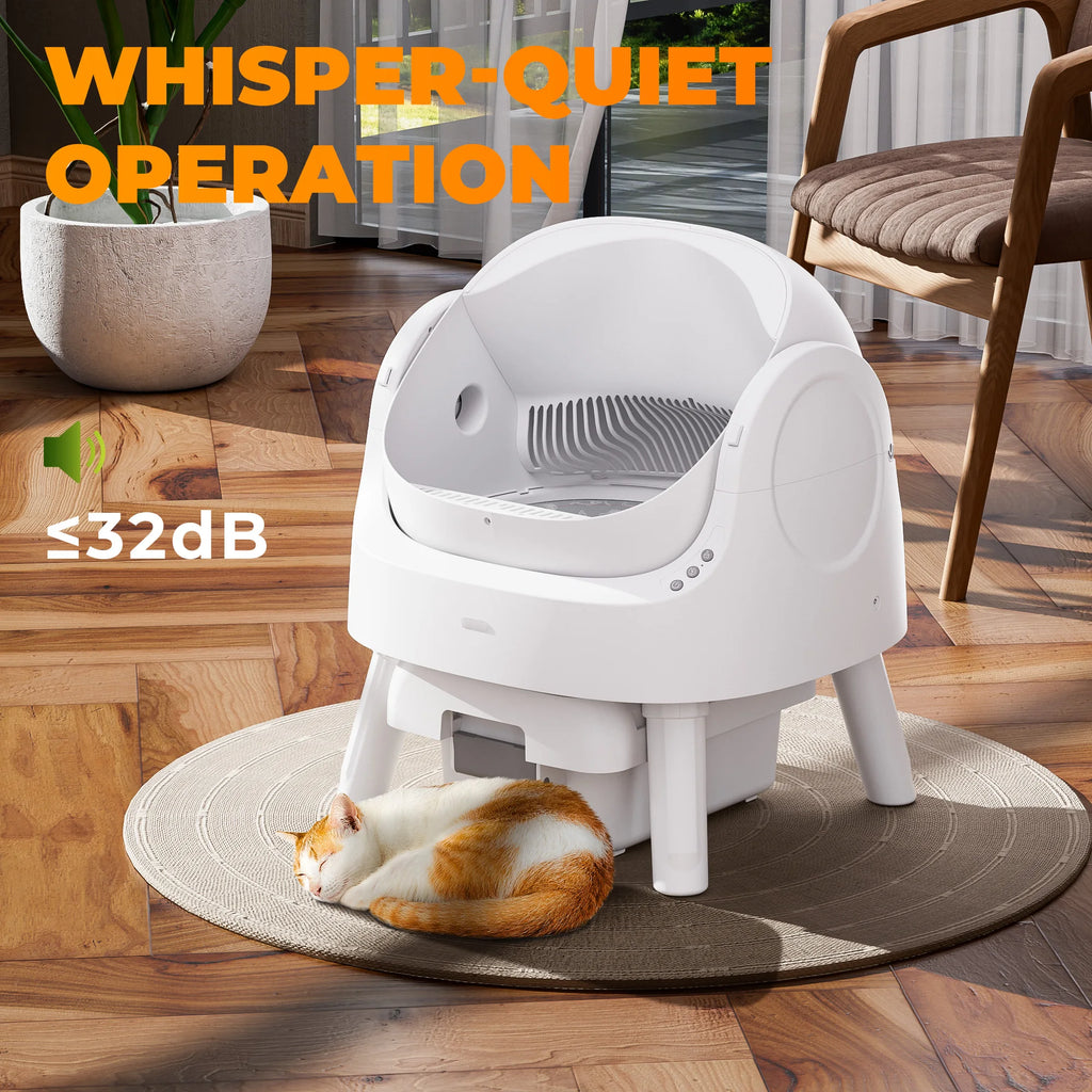 Open-Top Self Cleaning Cat Litter Box