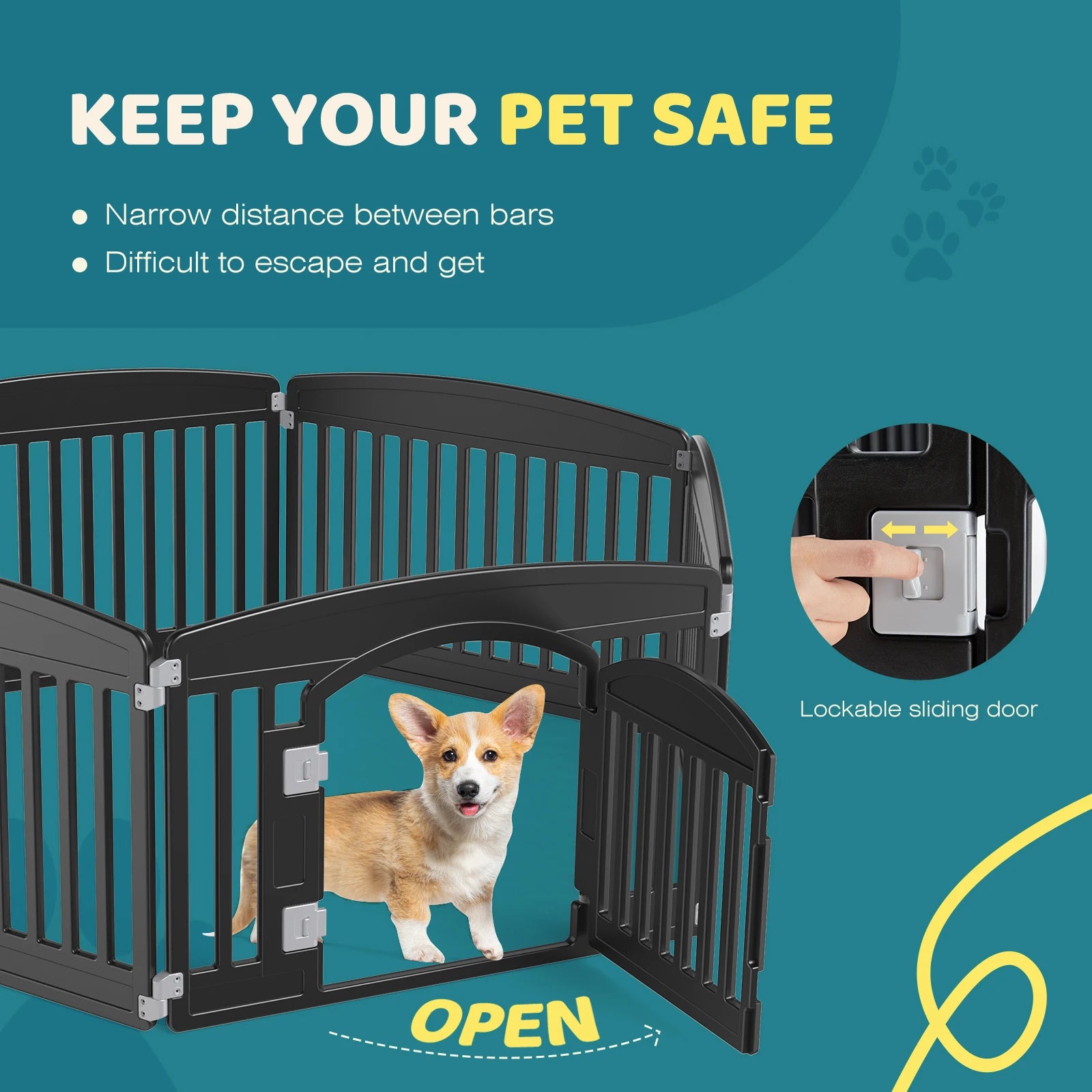 24 Inch Expandable Pet Fence, 4 OR 6 Panel
