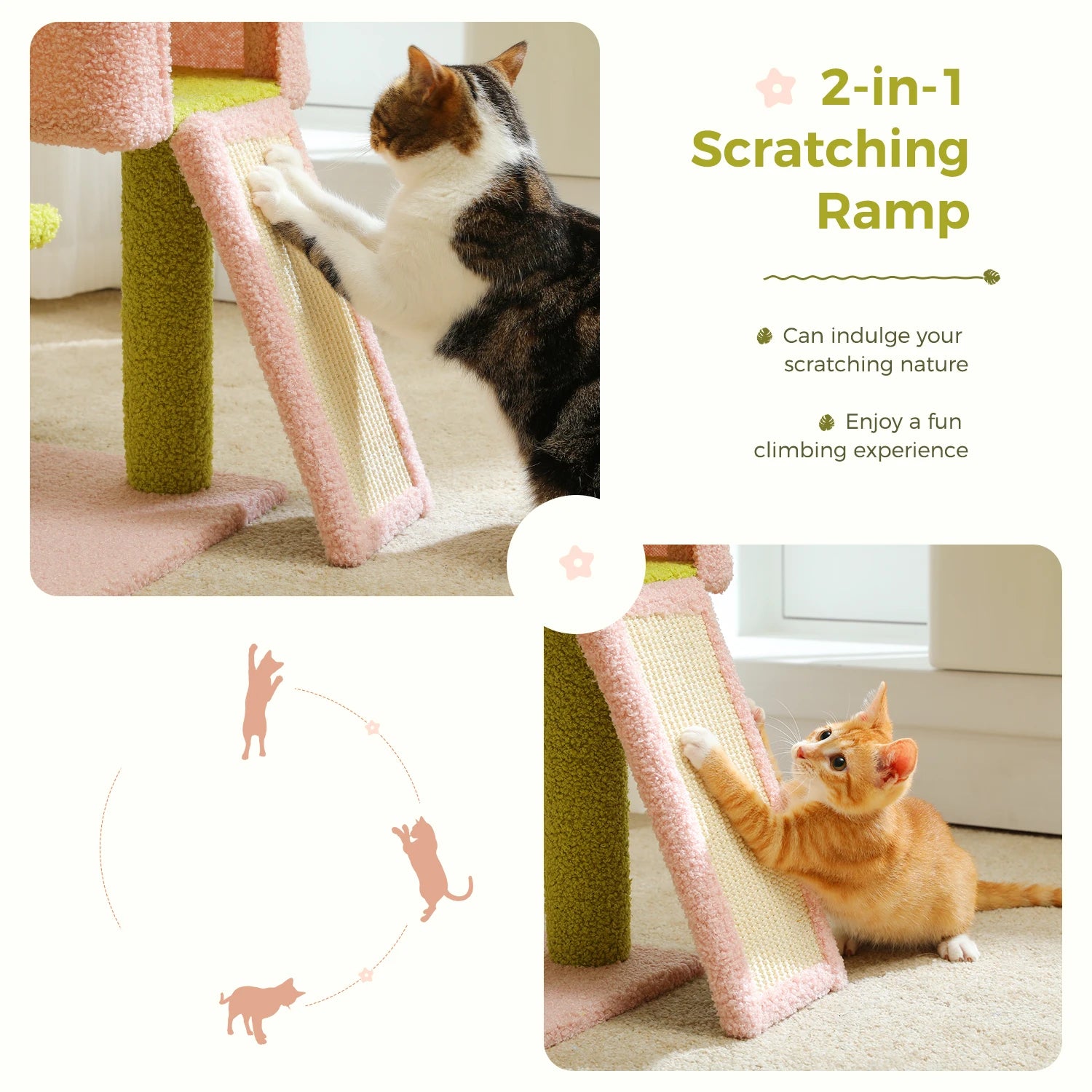 Flower Cat Tree with Sisal Scratching Pad