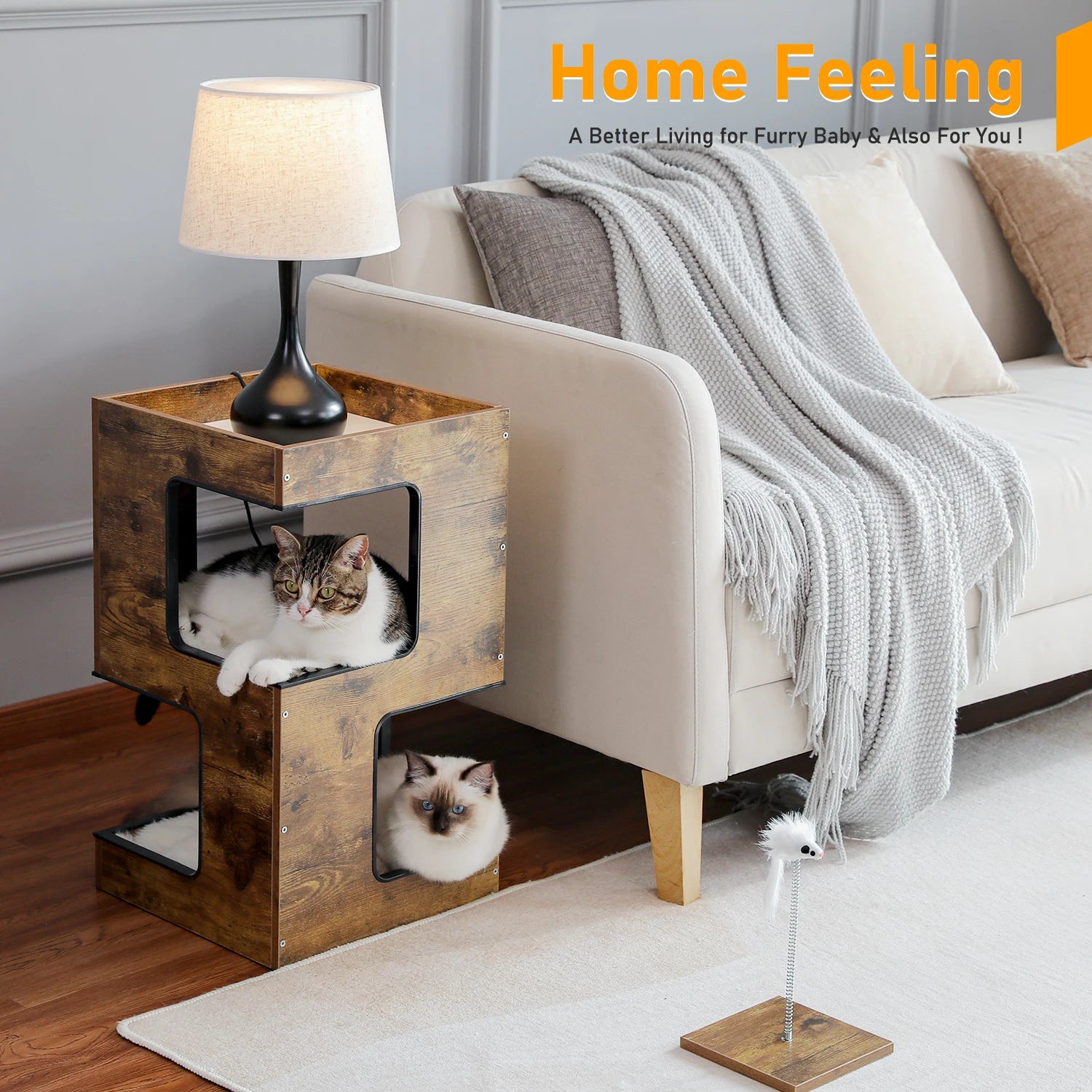 Modern Wood Cat Condo House