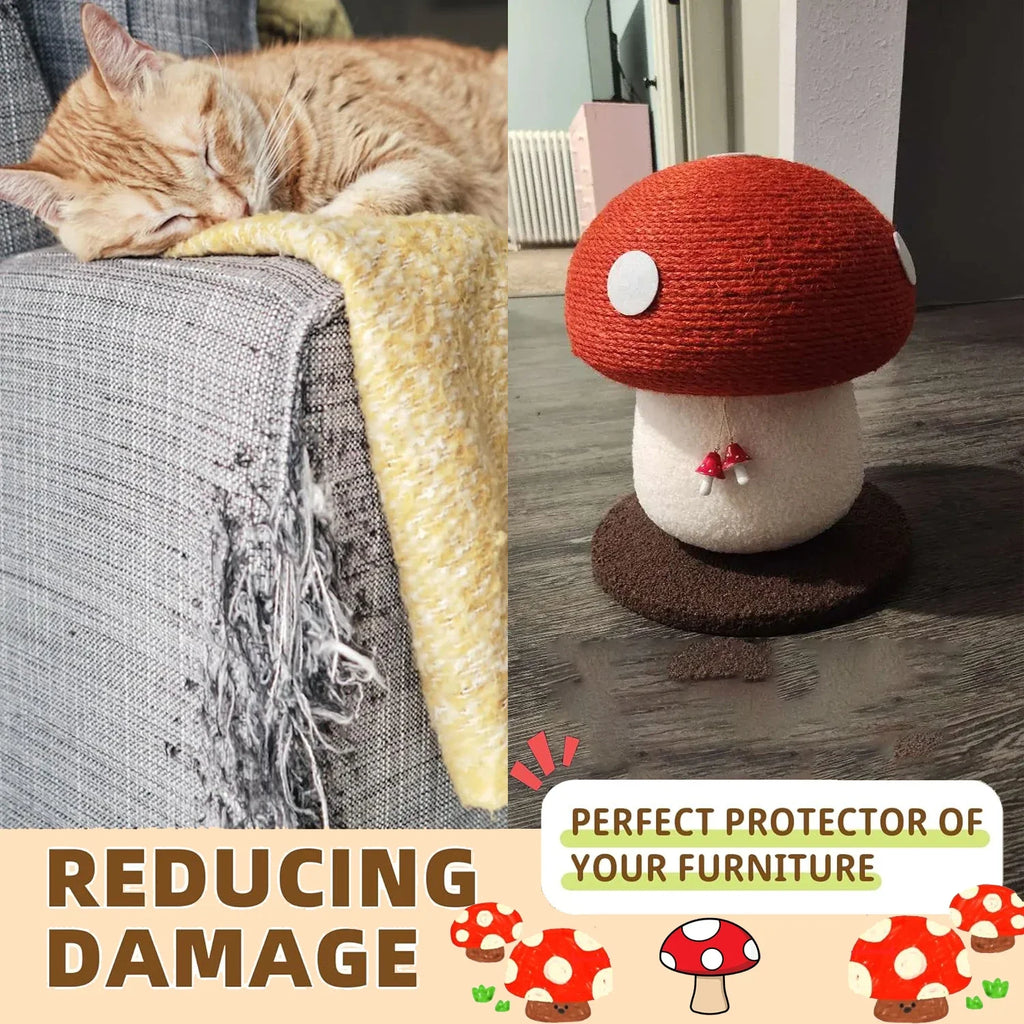 Mushroom-Shaped Sisal Cat Scratching Post