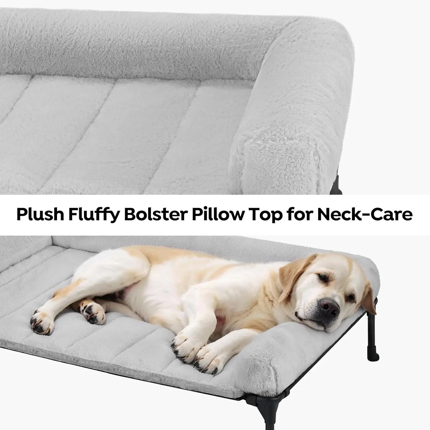 Elevated Orthopedic Dog Bed with Bolster