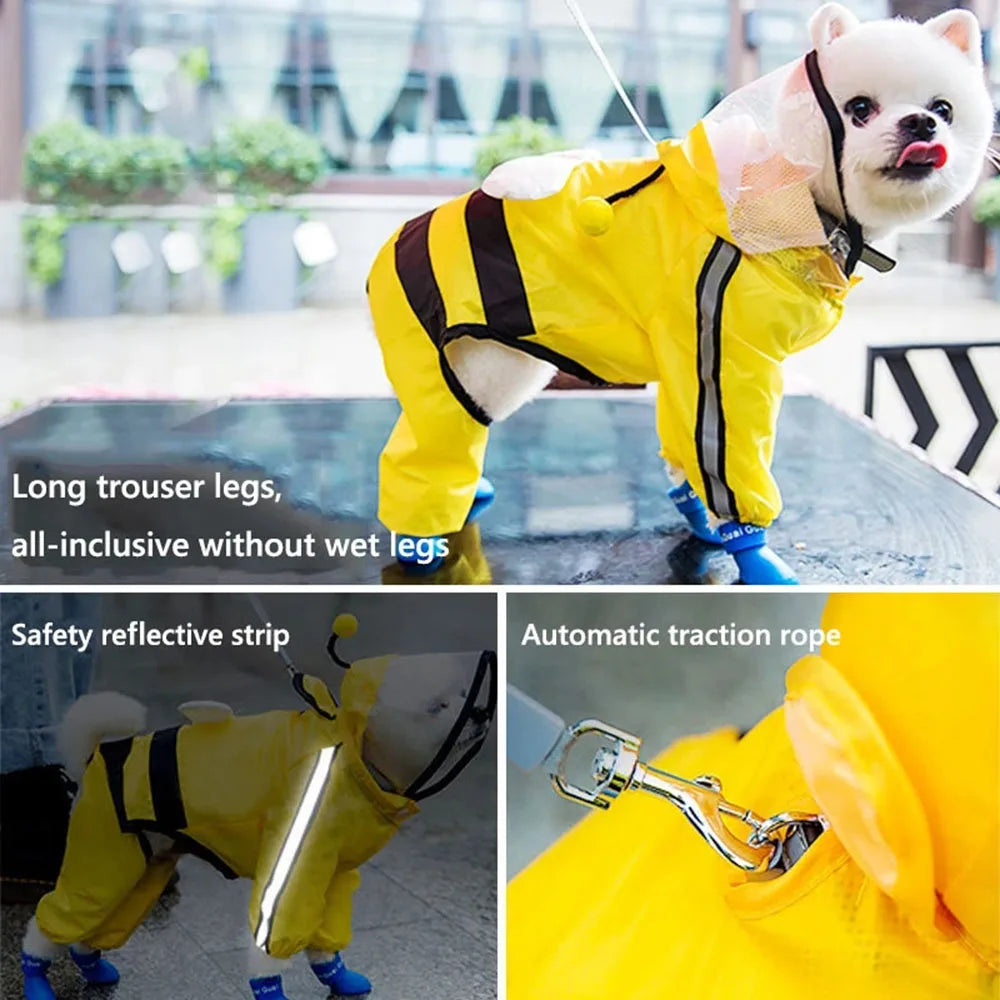 Bear, Dinosaur, or Bumble Bee Dog Raincoat