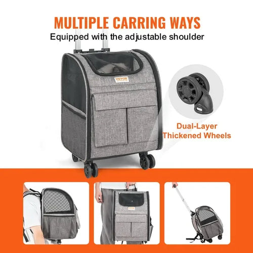 Airline Approved Rolling Backpack, Removable Wheels