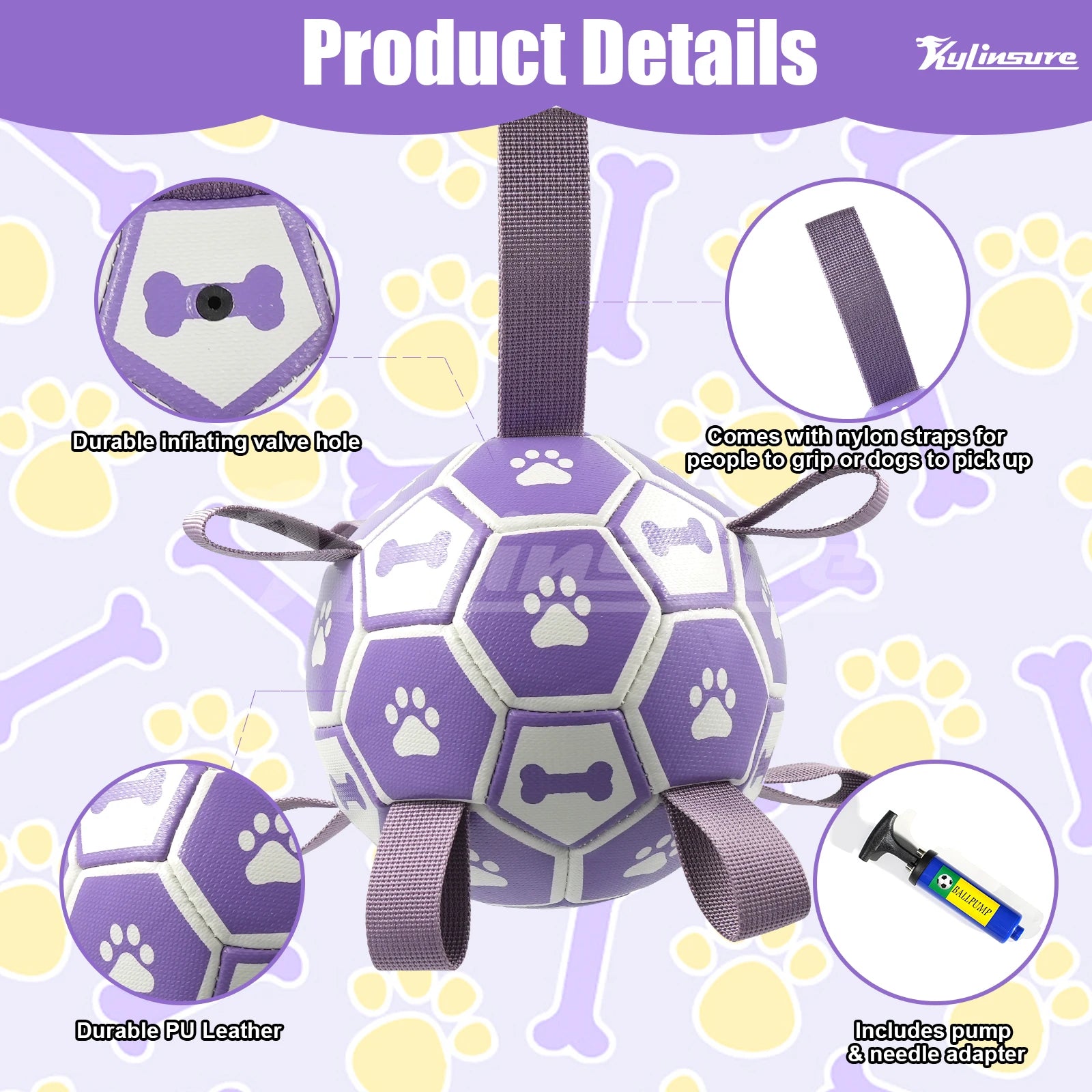 Dog Soccer Ball with Straps