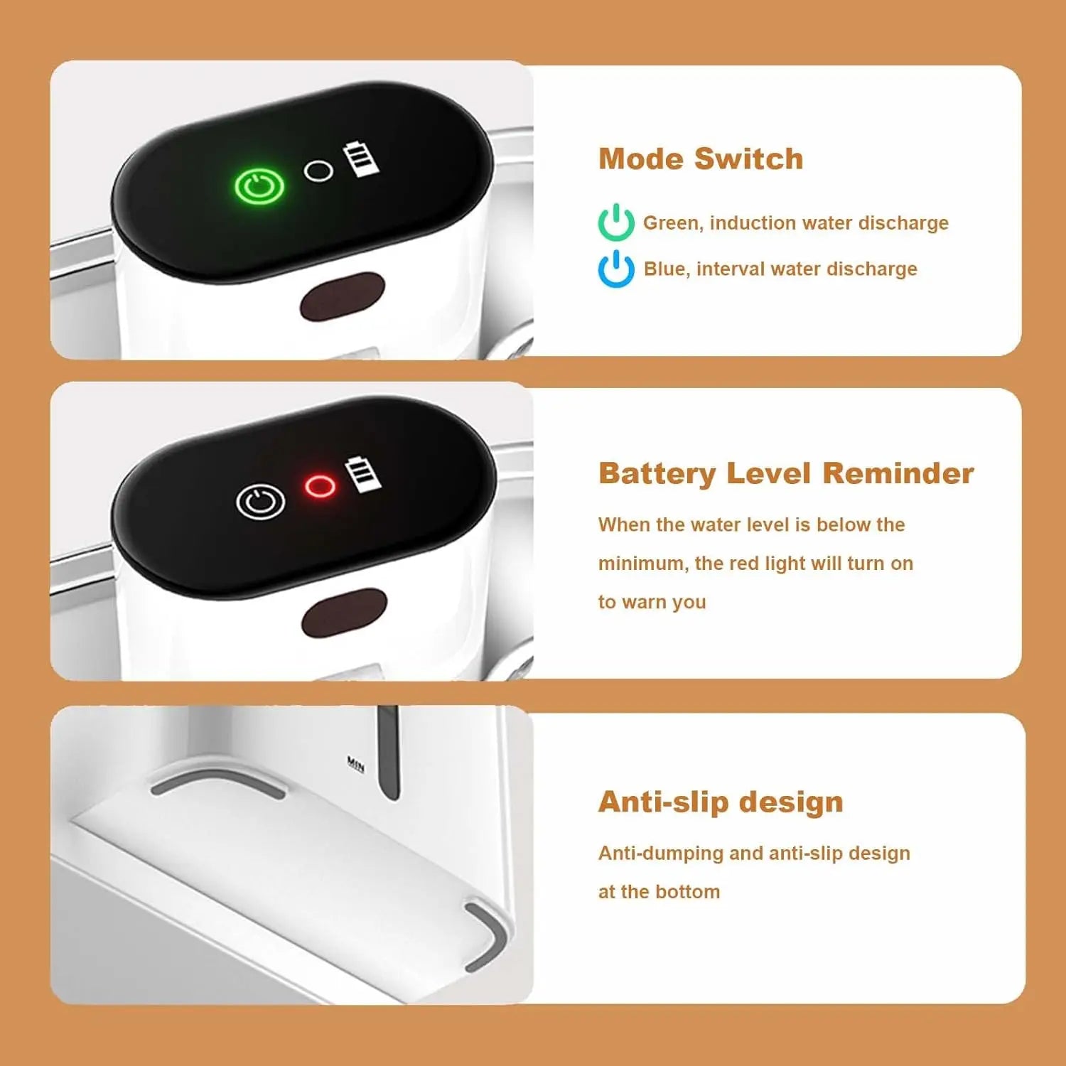 Rechargeable Wireless Quiet Pet Fountain, Stainless Steel