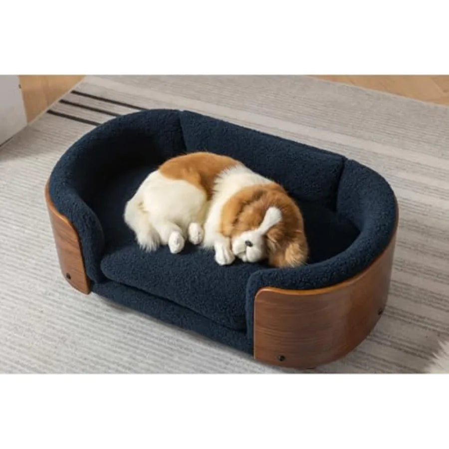 Elegant Modern Walnut Pet Bed