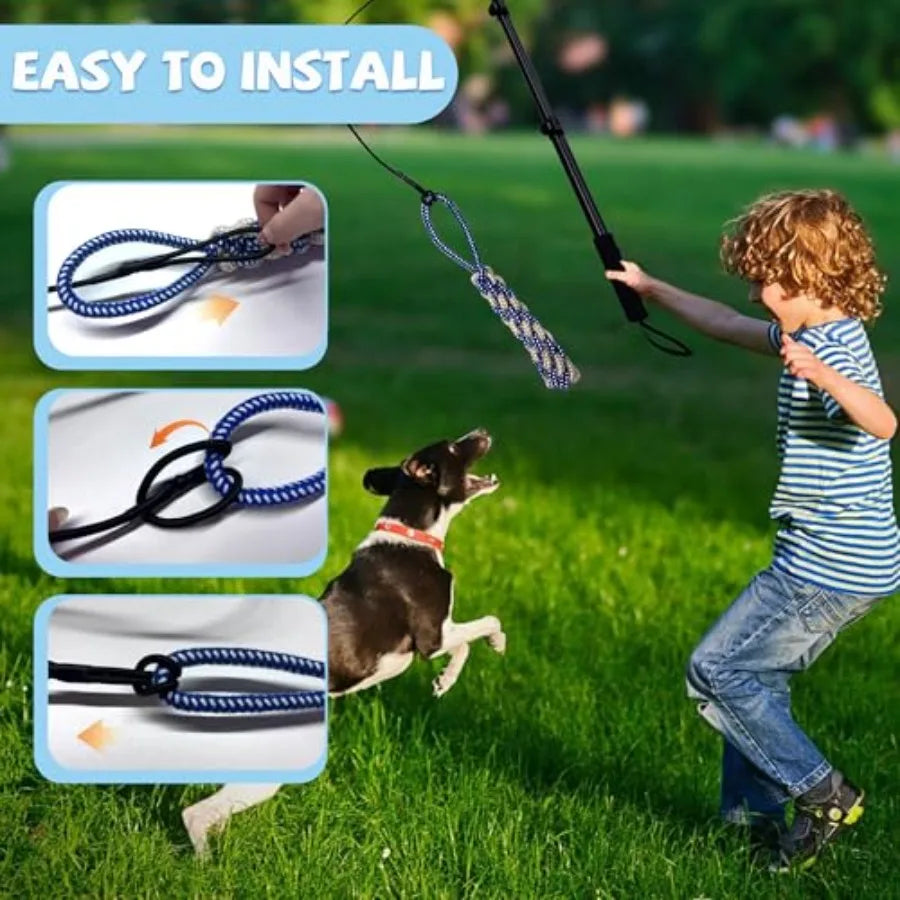 Interactive Adjustable Dog Flirt Pole Toy Set