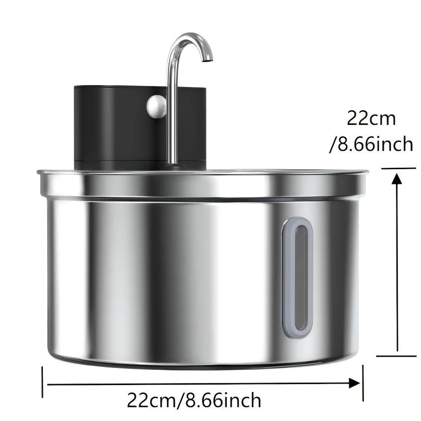 Automatic Wireless Round Stainless Pet Fountain
