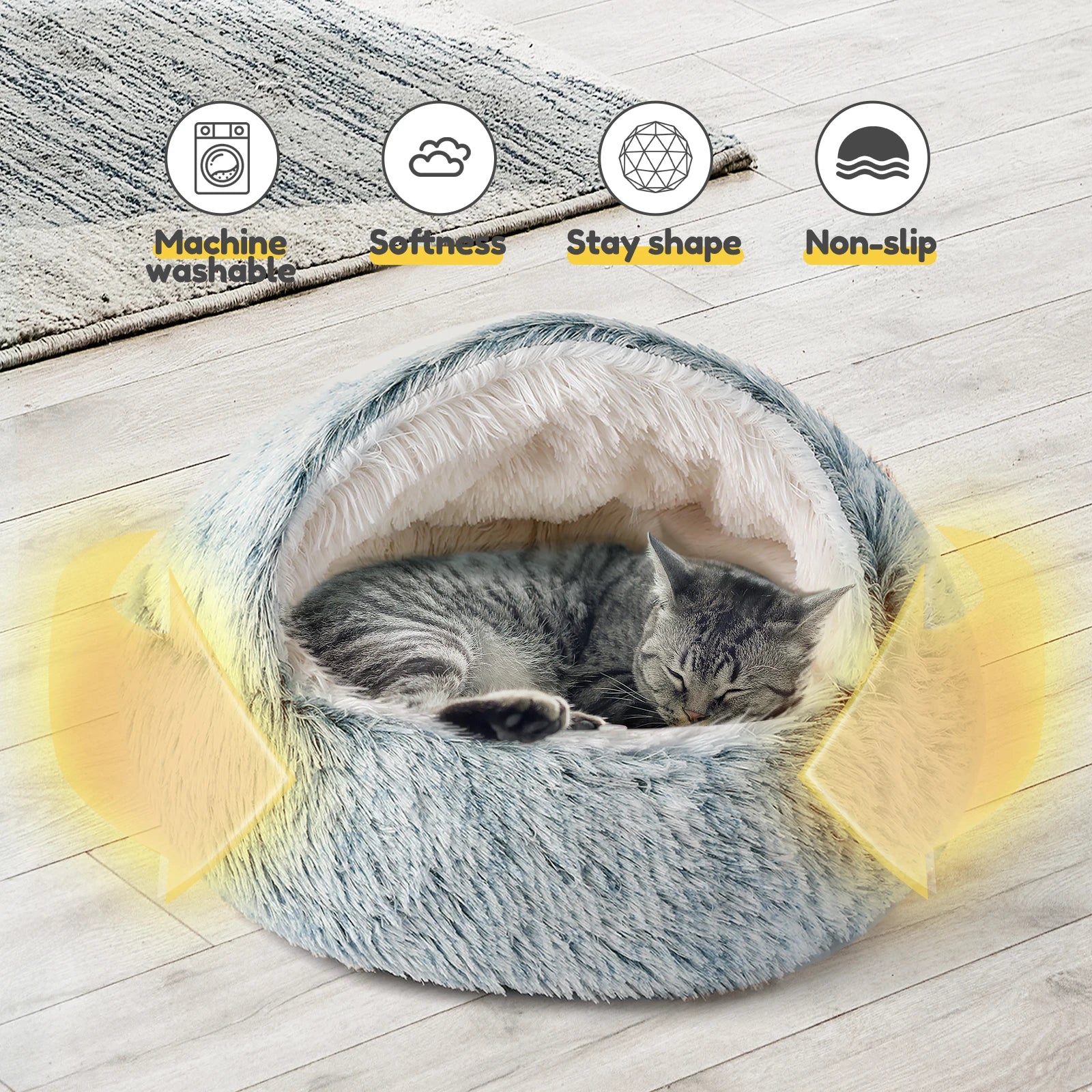Soft Comfortable Semi-Enclosed Cat Bed