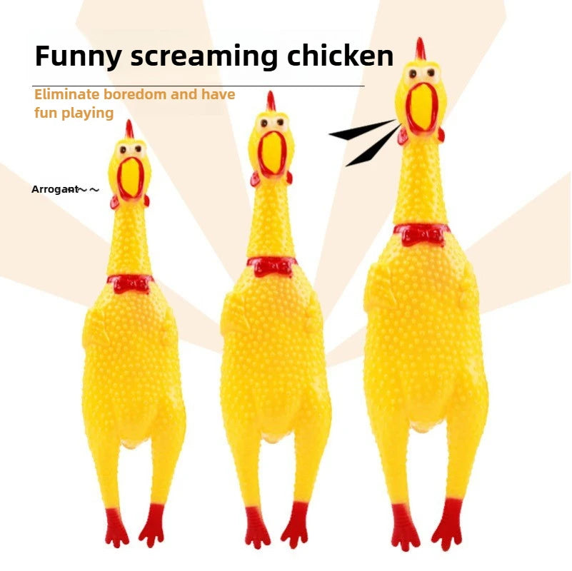 Squeaky Screaming Chicken Dog Toy