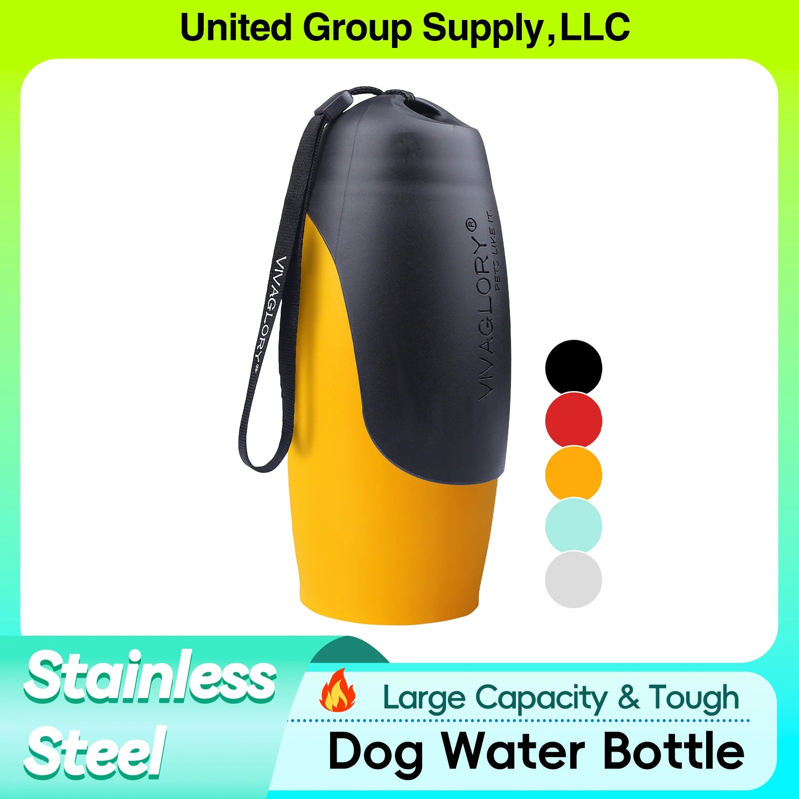 Dog Travel Water Bottle, Stainless Steel