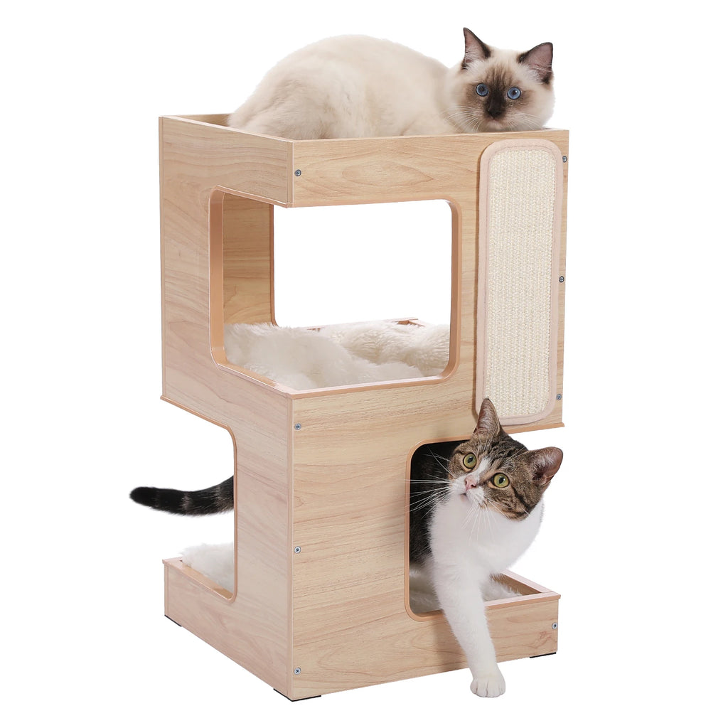 Modern Wood Cat Condo House