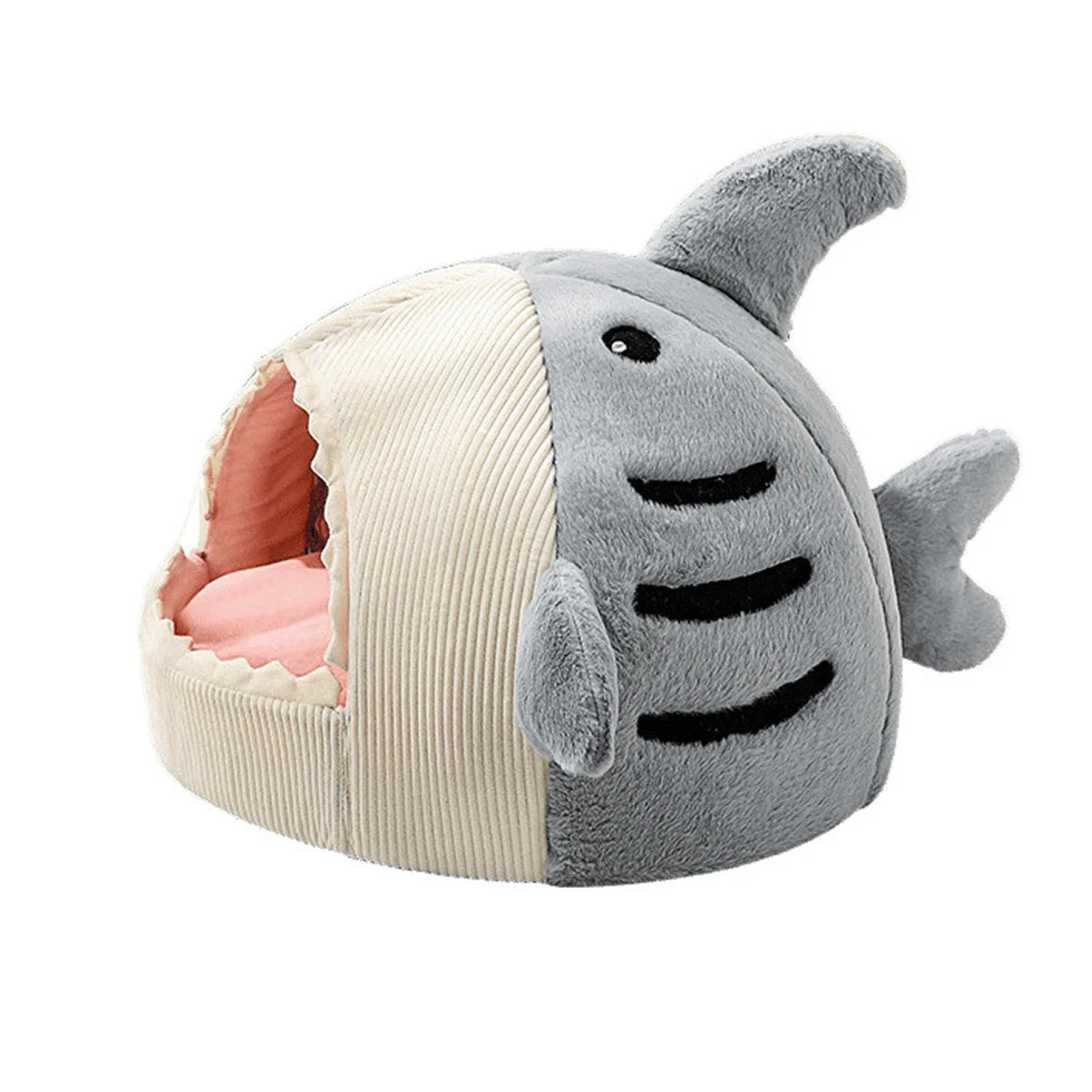 Soft Corduroy Plush Enclosed Pet Bed