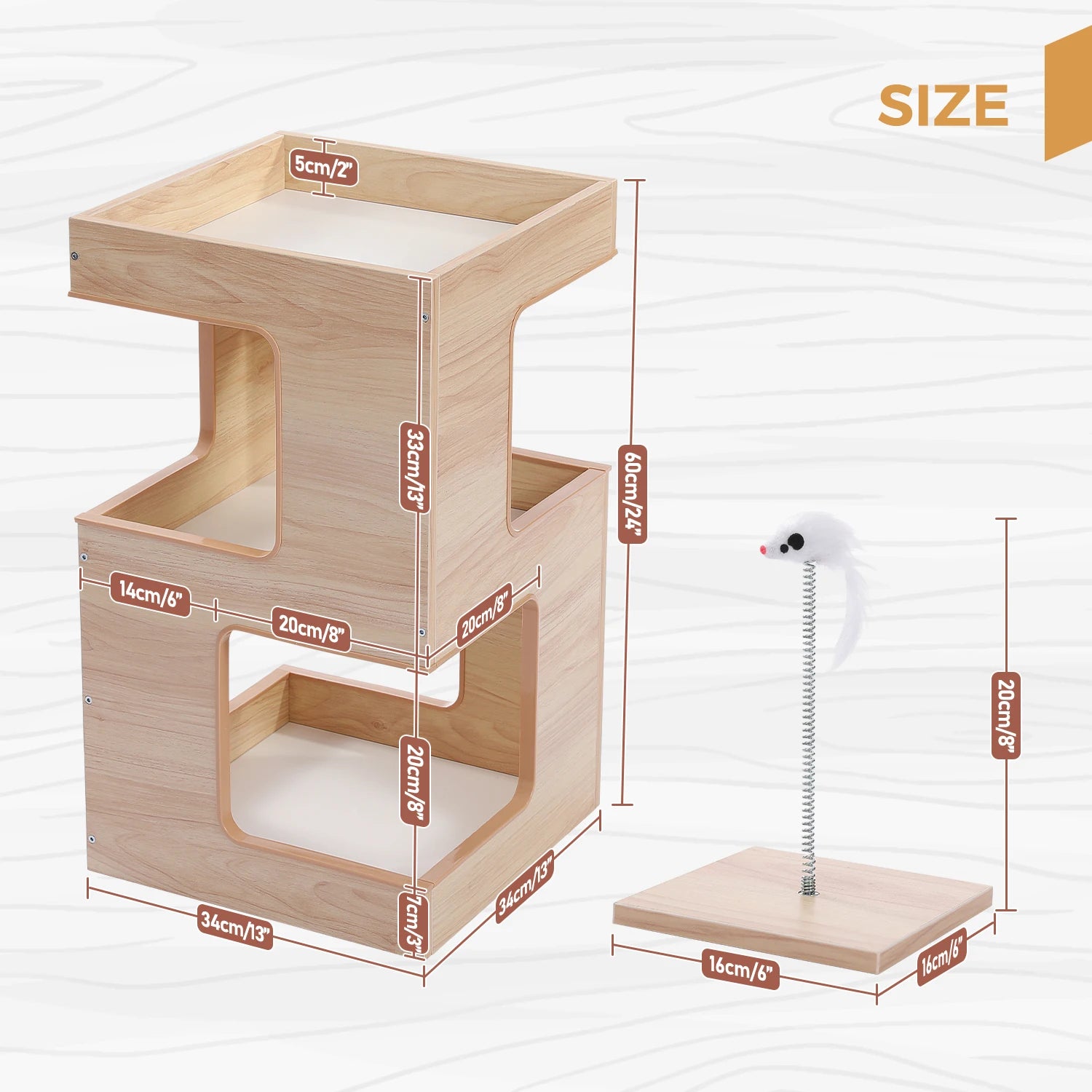 Modern Wood Cat Condo House