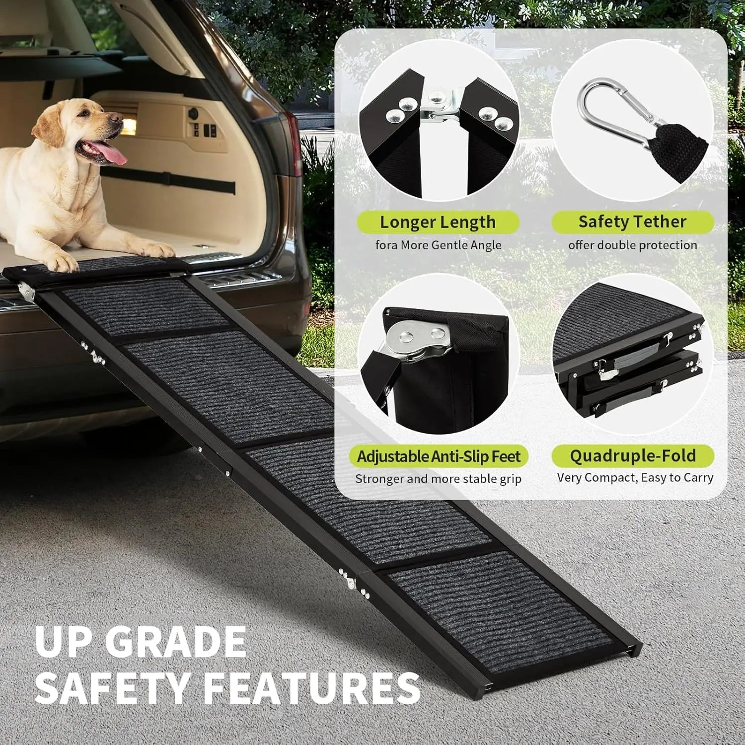 Folding Non-Slip Dog Ramp, Holds 250 LBS