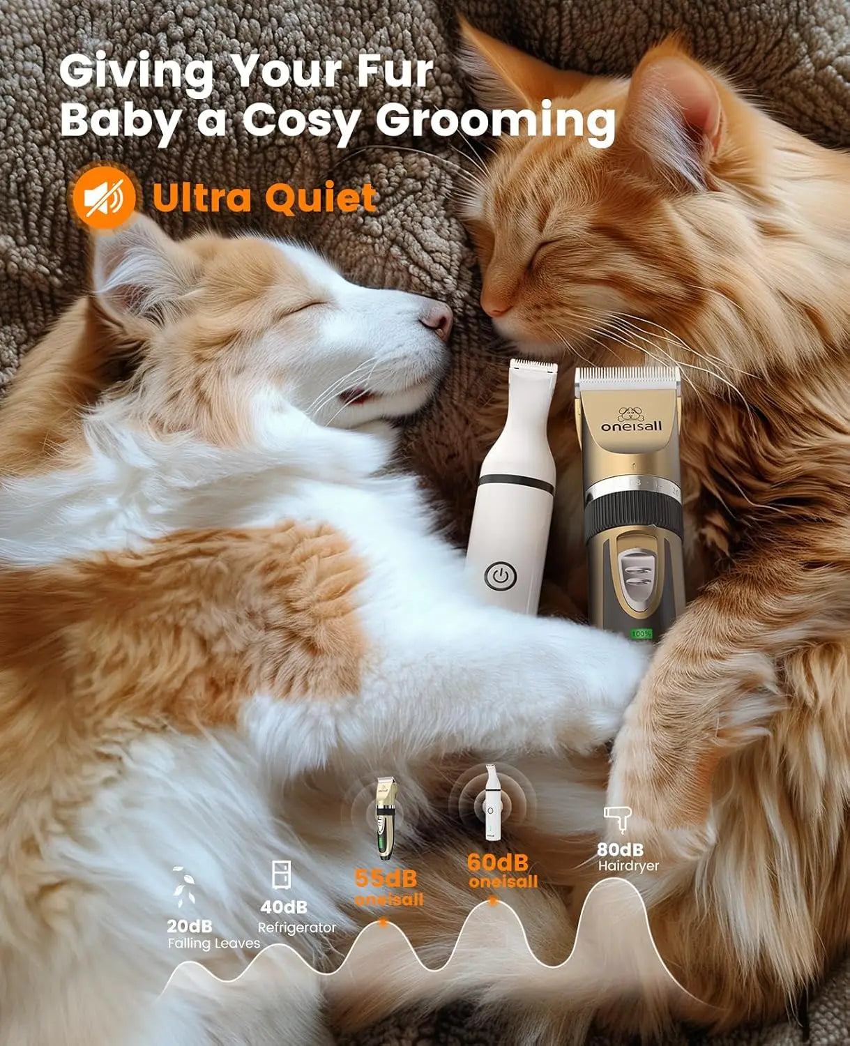 All-in-One Quiet Cordless Pet Trimmers
