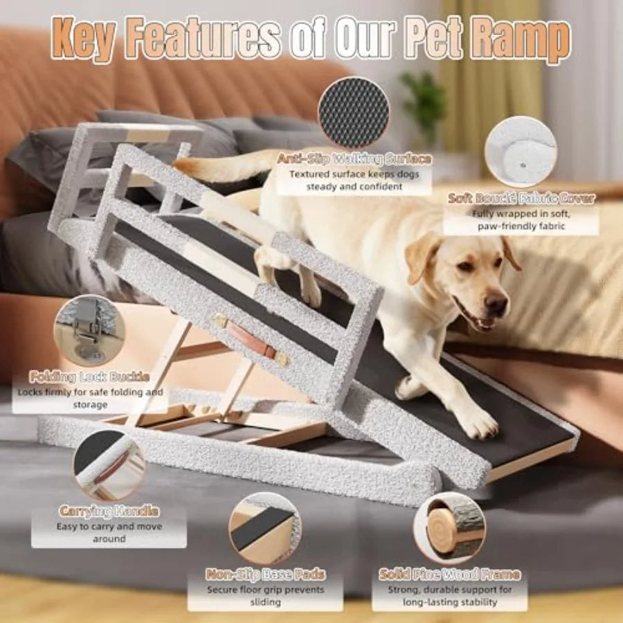 Nonslip Pet Ramp with Safety Rails