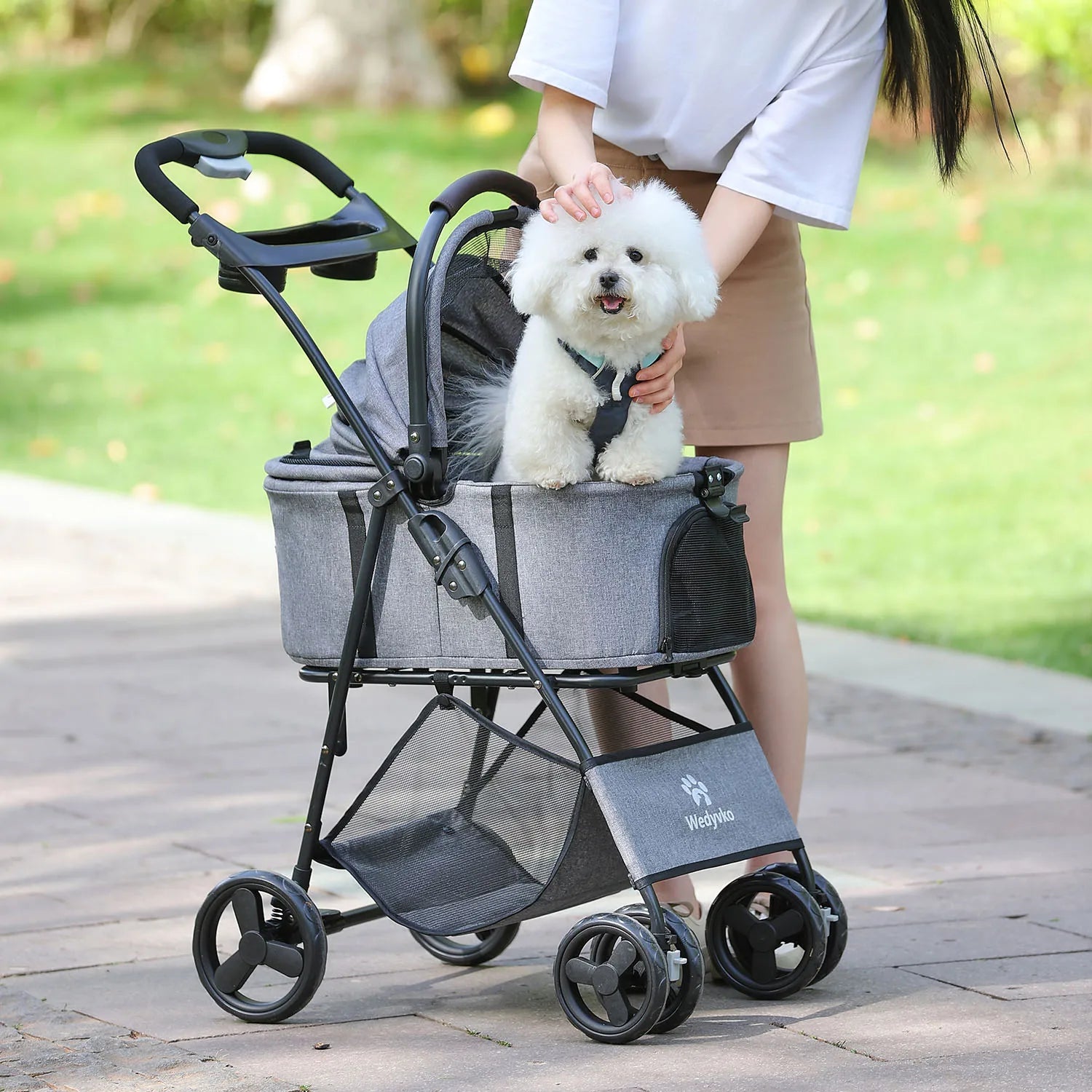 Pet Stroller with Removable Carrier
