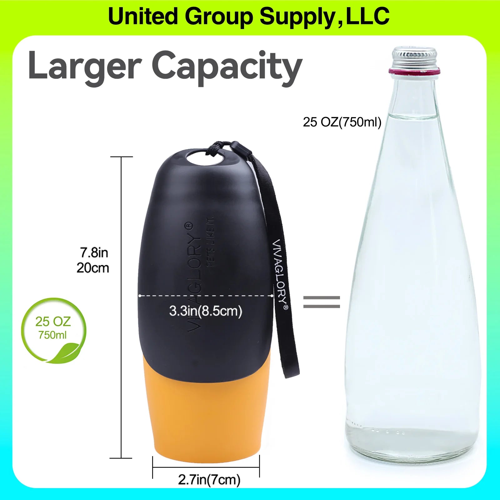 Dog Travel Water Bottle, Stainless Steel