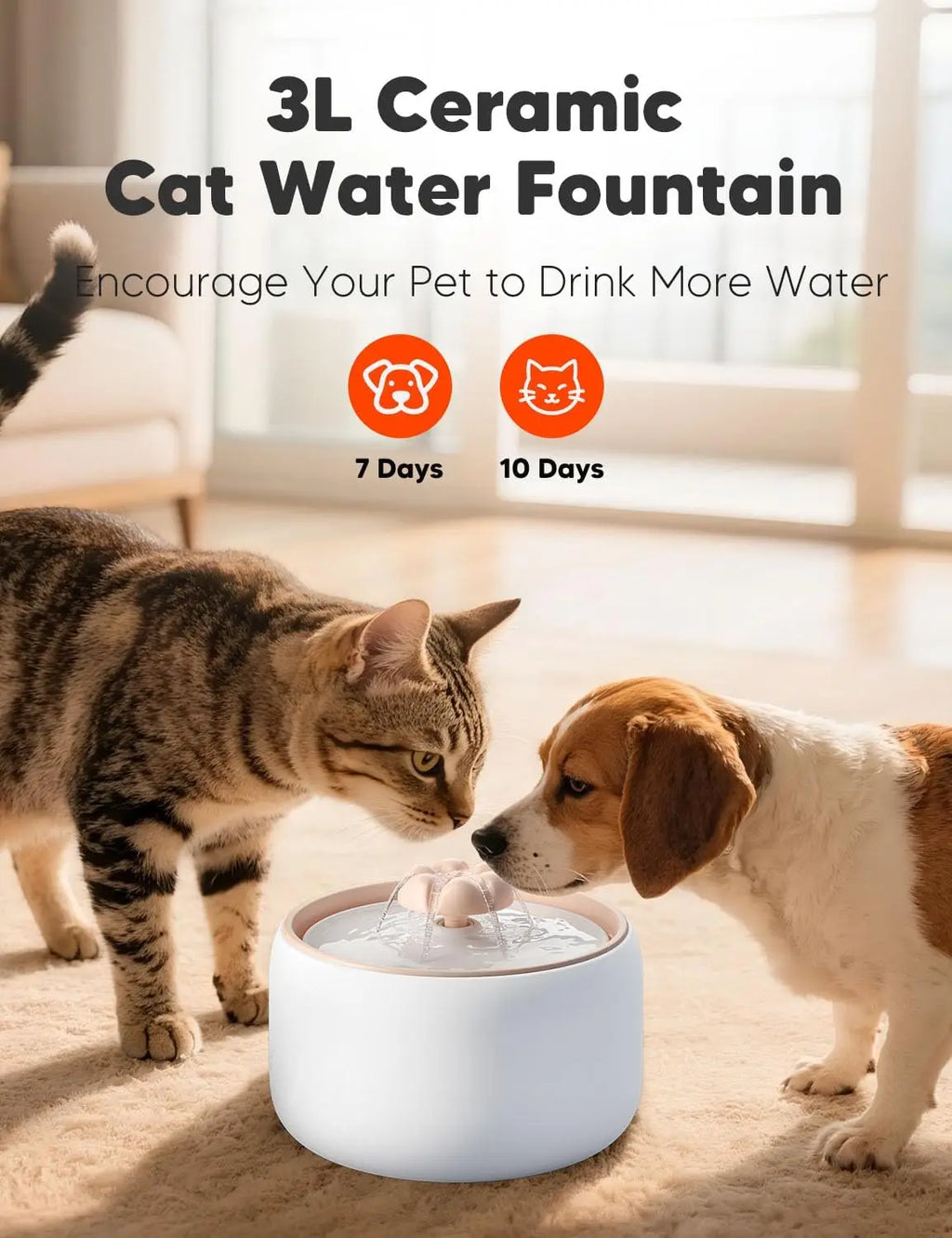 3L Automatic Ceramic Pet Water Fountain