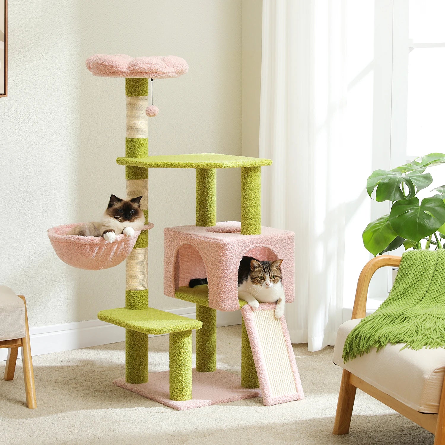 Flower Cat Tree with Sisal Scratching Pad