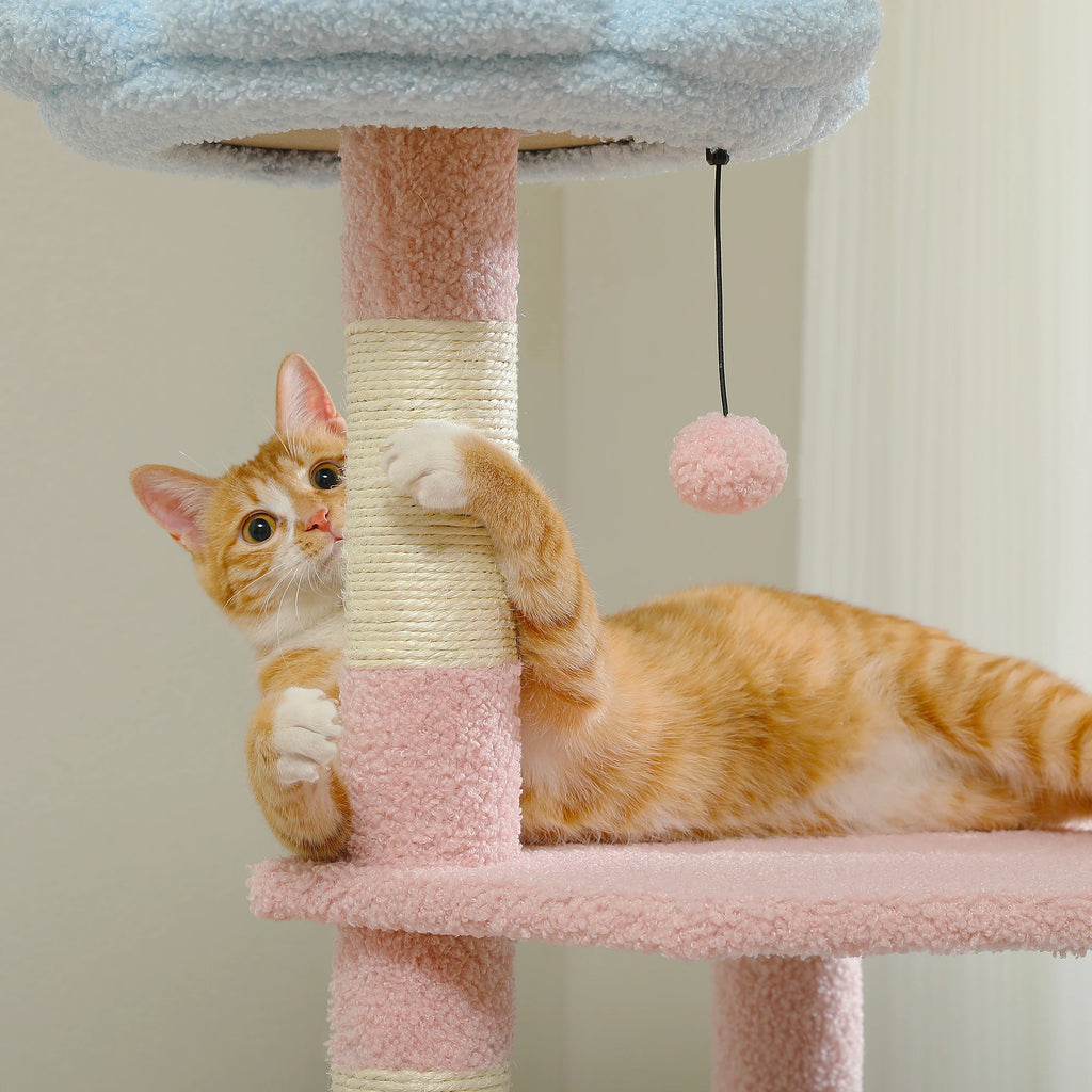 Flower Cat Tree with Sisal Scratching Pad