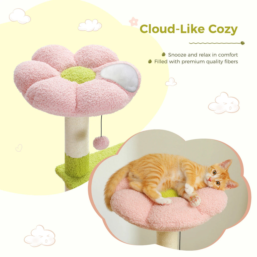 Flower Cat Tree with Sisal Scratching Pad