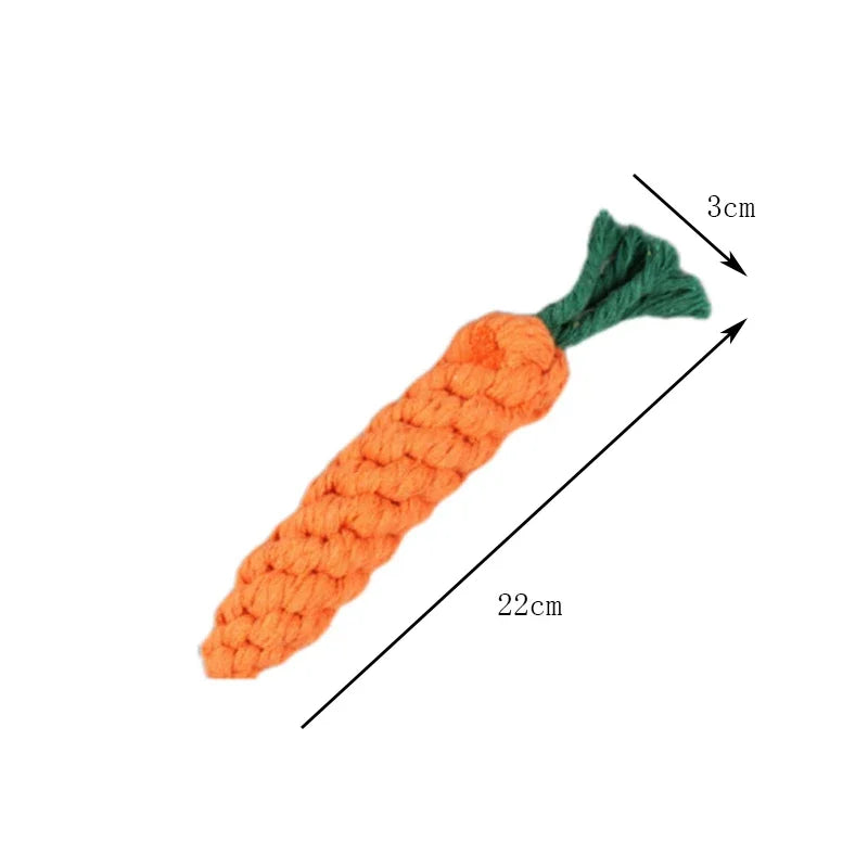 Cotton Rope Carrot Puppy Teething Toy