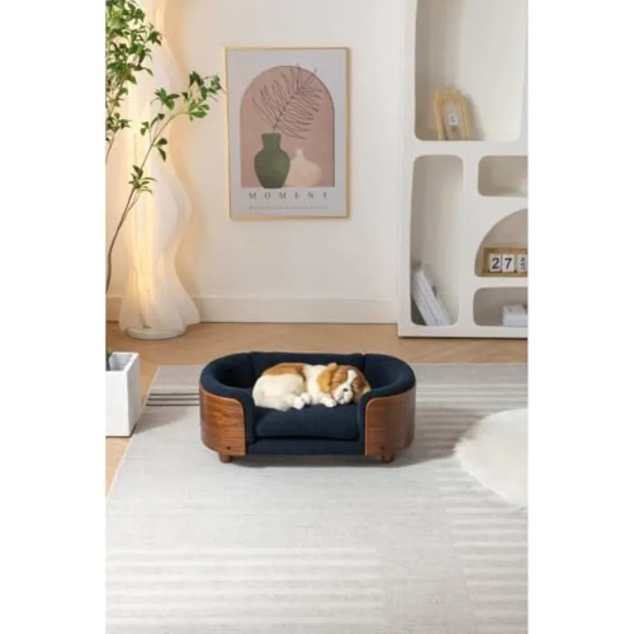 Elegant Modern Walnut Pet Bed