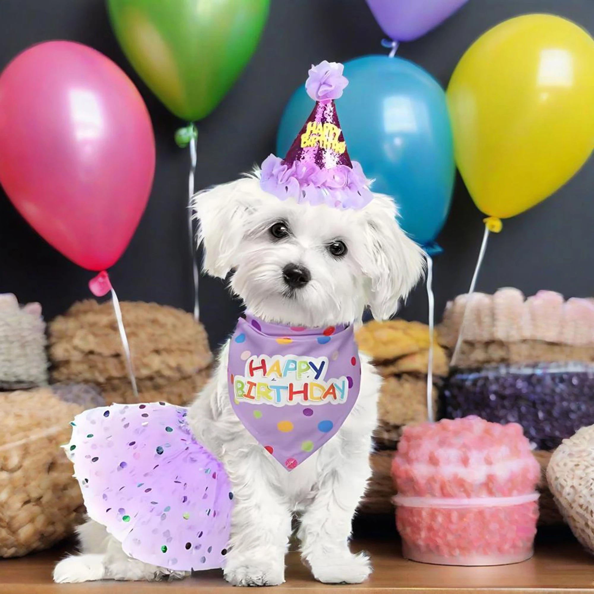 Adorable Dog Birthday Costume Set