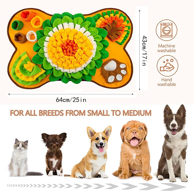 Bone-Shaped Slow Feeder Snuffle Mat