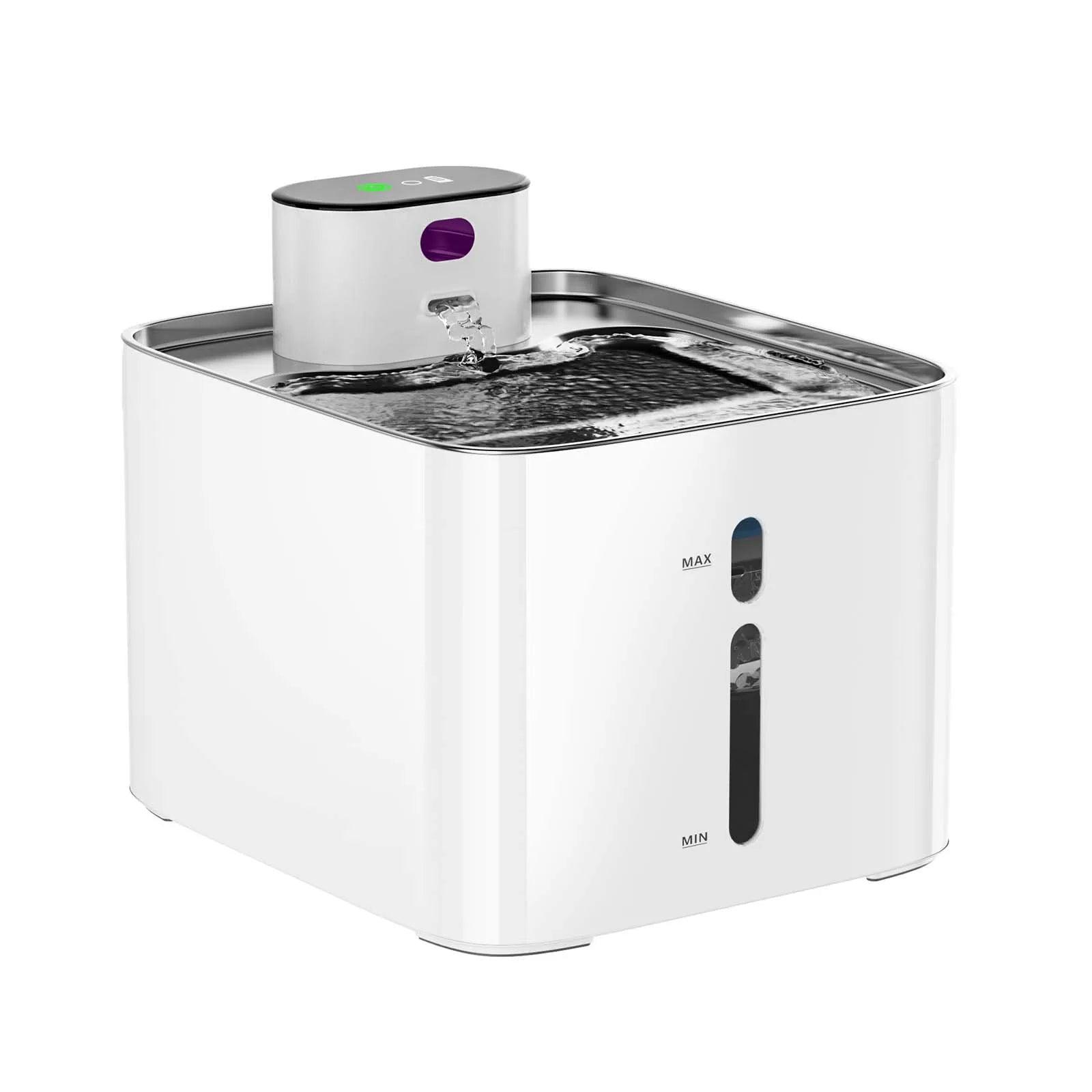 Rechargeable Wireless Quiet Pet Fountain, Stainless Steel