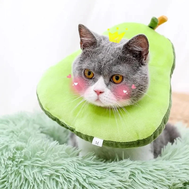 Adjustable Cat Post-Surgical "Avocado" Collar