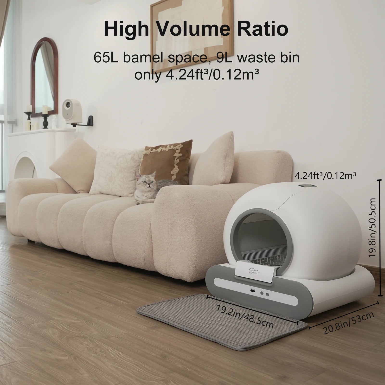 Self-Cleaning Cat Litter Box with App Control