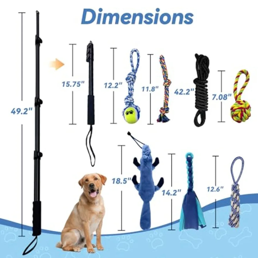 Interactive Adjustable Dog Flirt Pole Toy Set