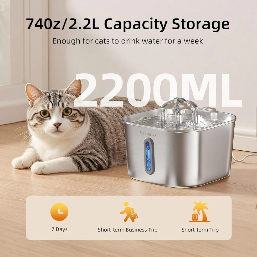 Cat 2.2L Water Fountain Stainless Steel