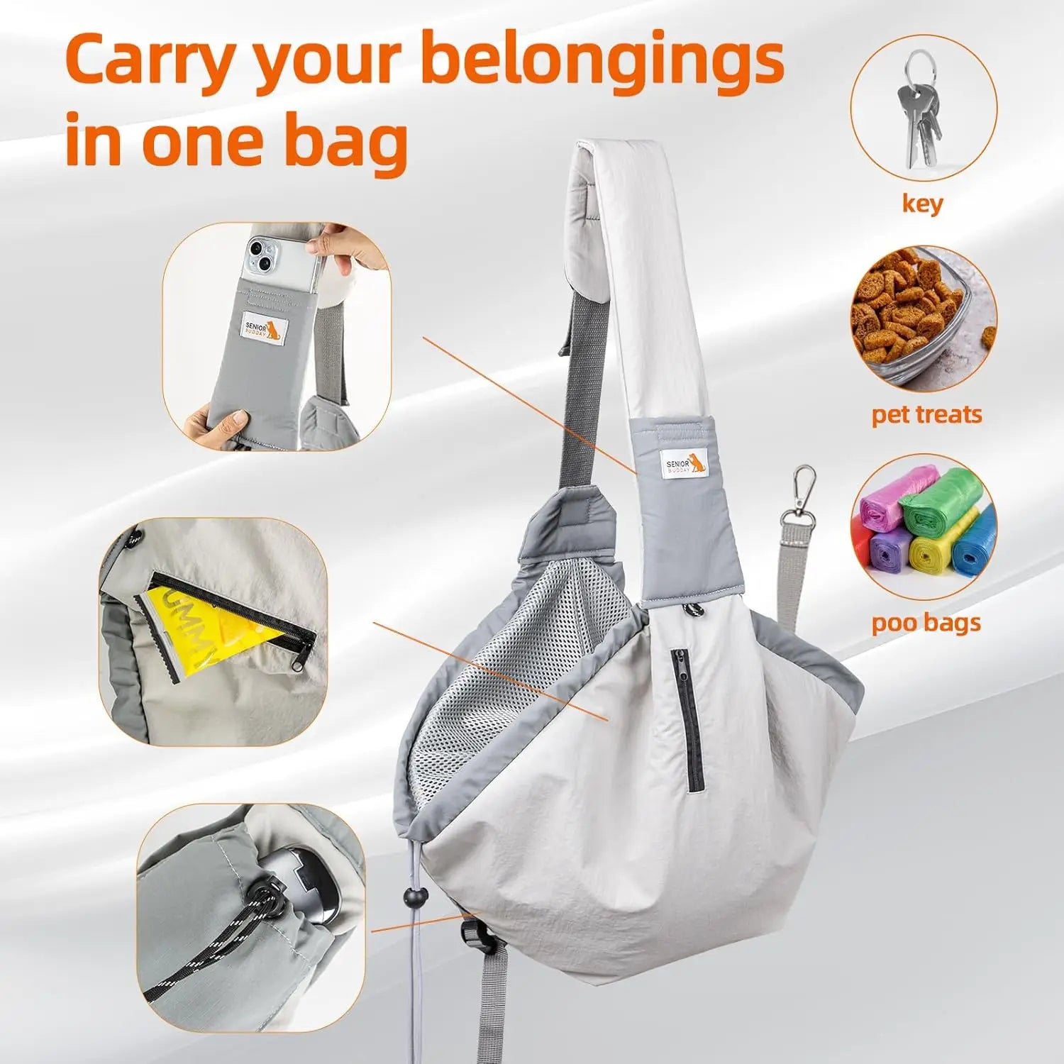 Adjustable Dog Carrier Sling for Small Pets