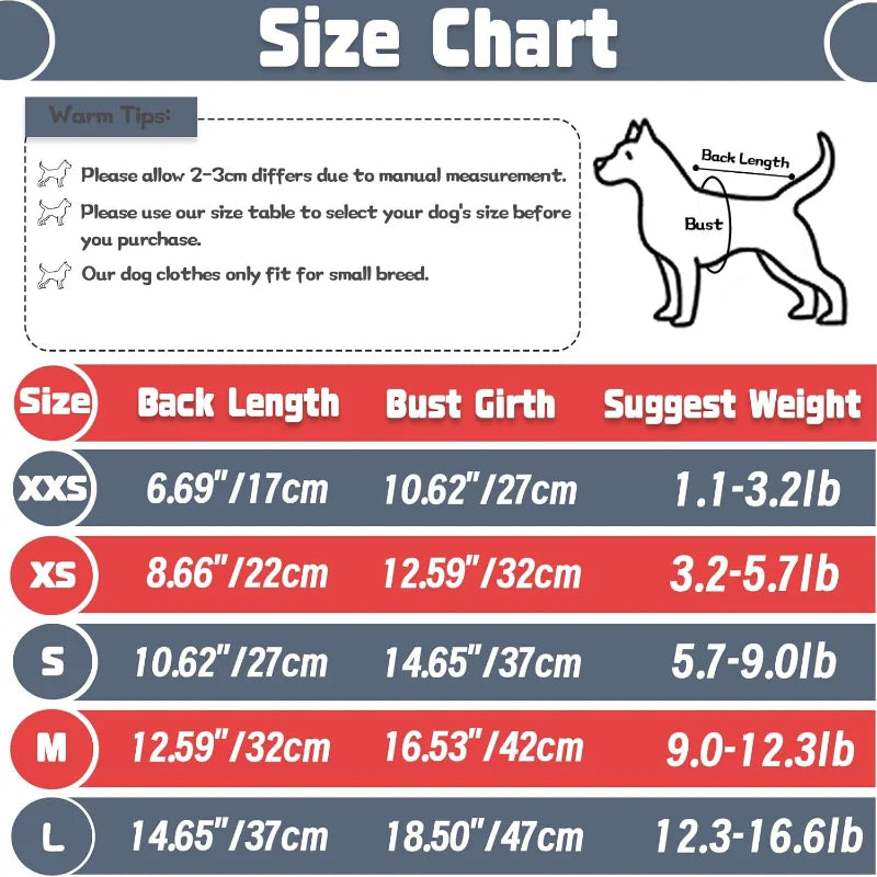 4 Piece Puppy Clothes for Small Pets