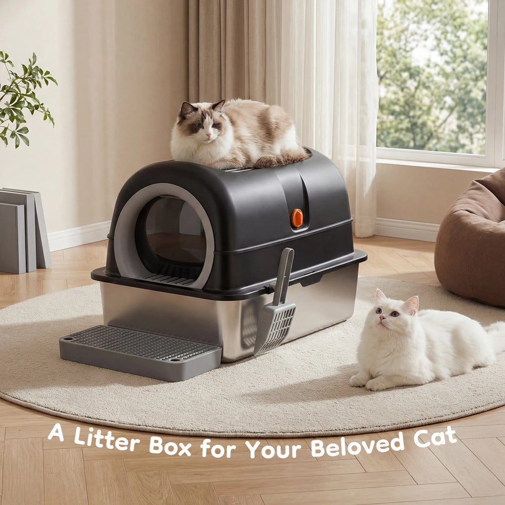Extra Large Stainless Steel Cat Litter Box