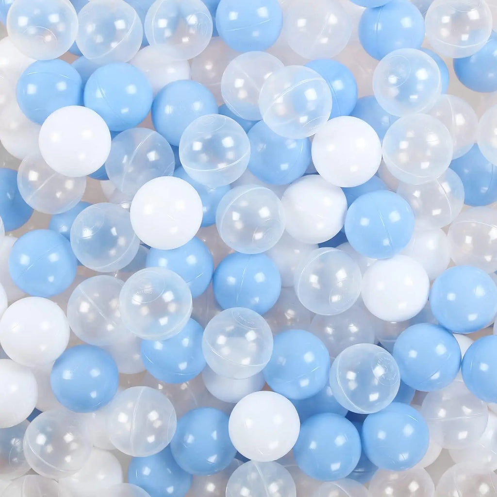100 Ball Pit Balls (White, Blue, Clear)