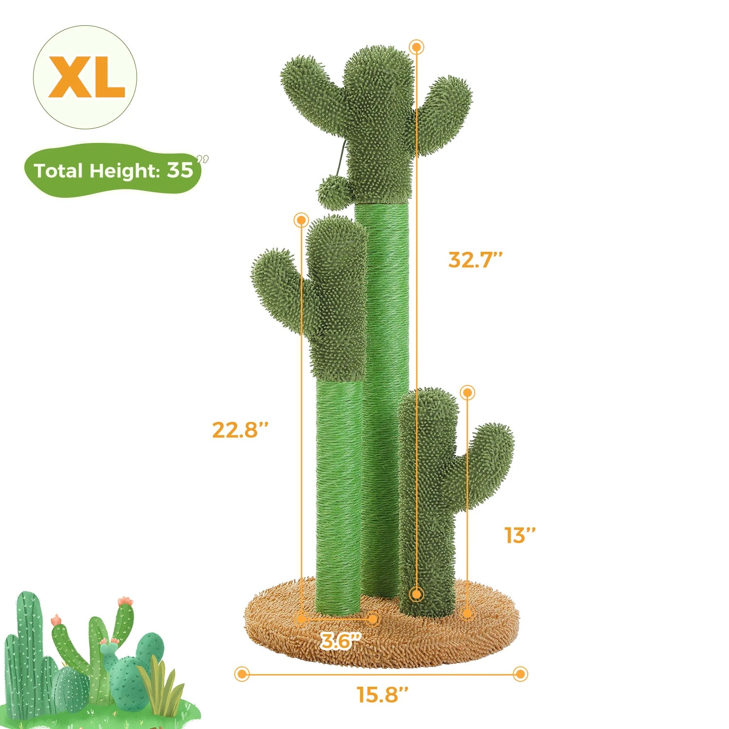 Cactus Cat Tree with Scratching Post (3 Options)
