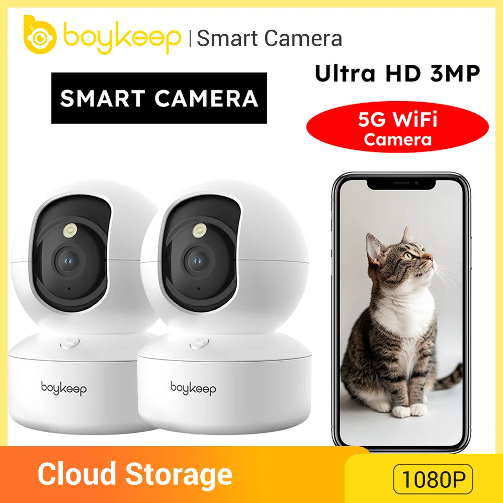 2 Pet Cameras View Remotely 360° Night Vision
