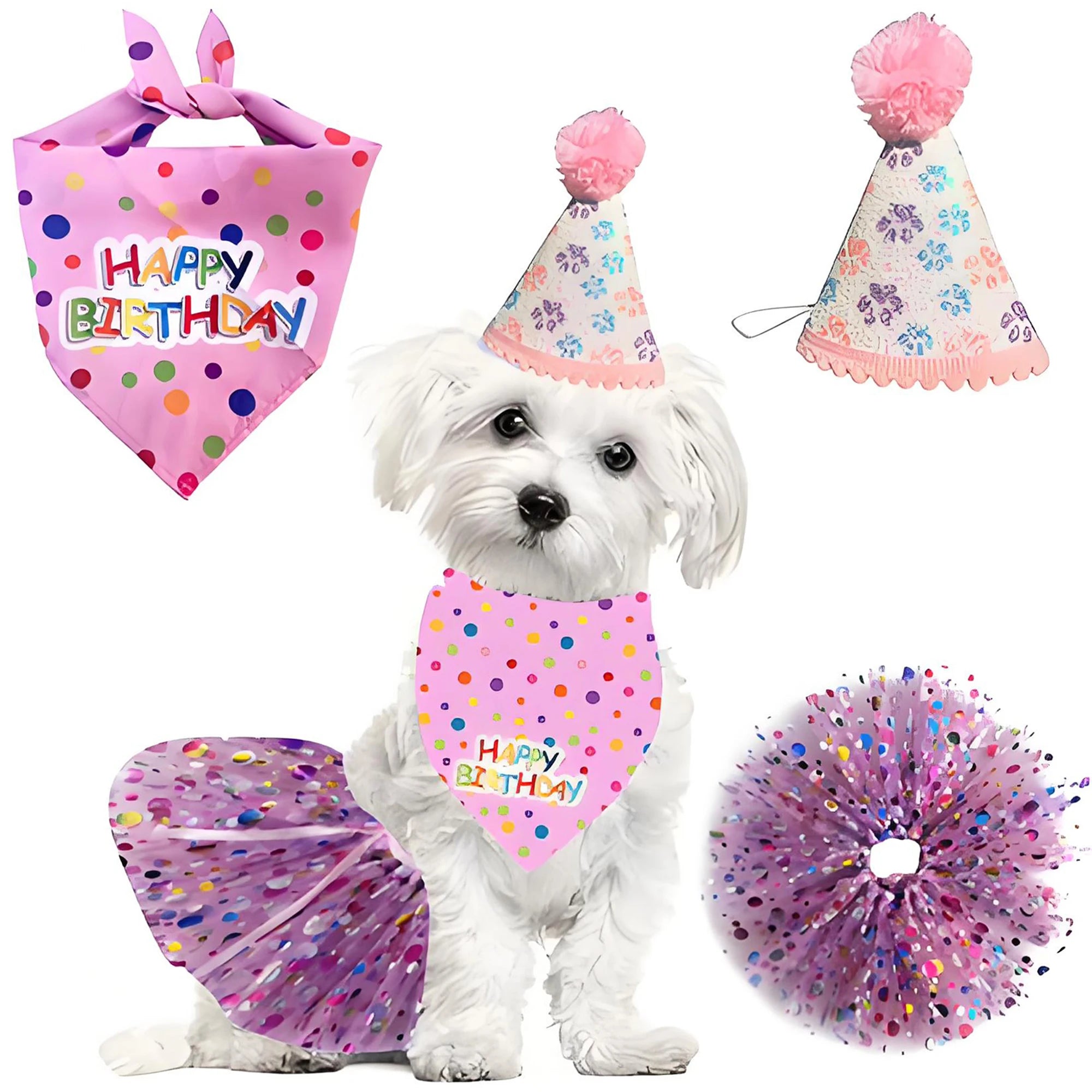 Adorable Dog Birthday Costume Set